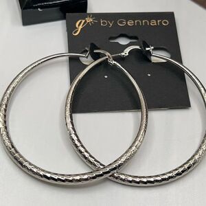Silver Hoops G by Gennaro Earrings